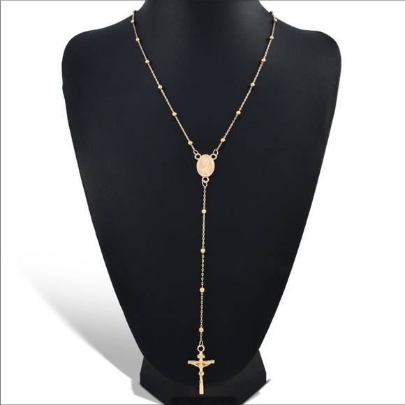 Purple Lilly Boutiquee Jewelry - Jesus Cross Pendant Necklace Virgin Mary